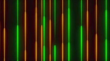 Birçok dikey neon aydınlatma hatları, soyut bilgisayar oluşturulan fon, 3d render