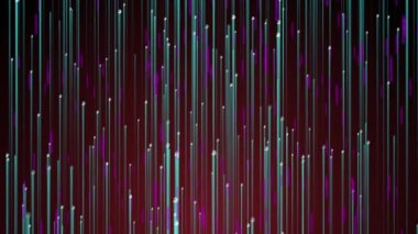 Computer generated many of rays with digital symbols. Information technology concept. 3d rendering cyberspace background. Lines and splines with numbers