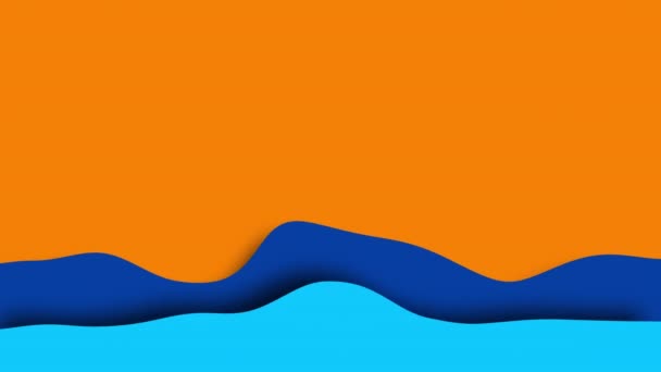 Astratto sfondo cartone animato da strati ondulati di colore. Rendering 3D dell'arte moderna, generato al computer — Video Stock