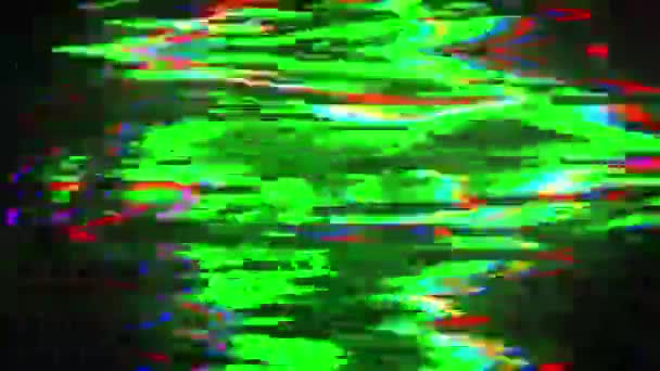 Glitch, ruido de píxeles en la pantalla, generado por ordenador. Mala señal. 3d representación de un fondo digital — Vídeos de Stock