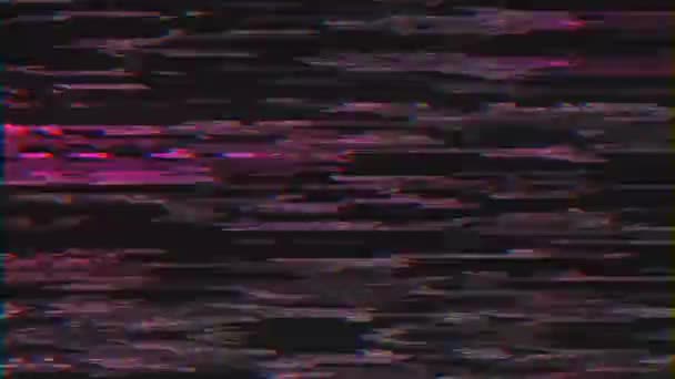 Glitch, ruido de píxeles en la pantalla, generado por ordenador. Mala señal. 3d representación de un fondo digital — Vídeos de Stock