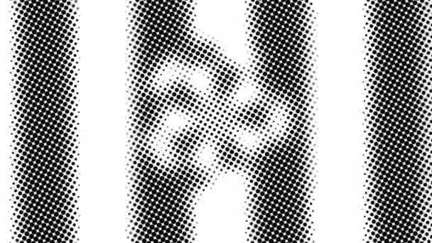 Birçok noktanın yarım tonu, bilgisayar tarafından oluşturulan soyut arkaplan, optik illüzyon efektli üç boyutlu görüntüleme arkaplanı — Stok video