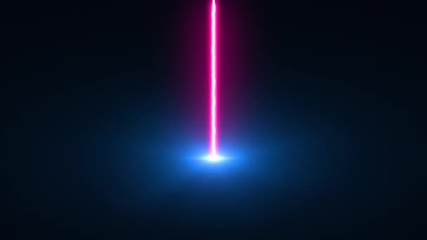 Laser beam falls from top to bottom, 3d rendering background. Computer generated an electric discharge — Αρχείο Βίντεο