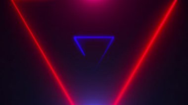 Birçok neon üçgen alanı, soyut bilgisayar oluşturulan fon, 3d render