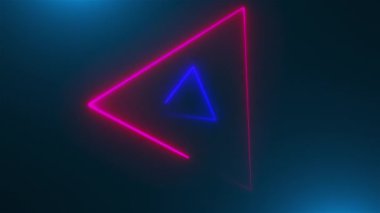 Birçok neon üçgen alanı, soyut bilgisayar oluşturulan fon, 3d render