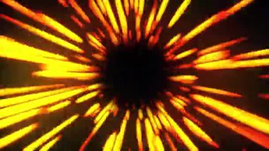 Yıldızlar arasında 3 boyutlu hareket. Başka bir galaksiye hiper atlama. Işık hızı, hareket halindeki neon ışınları. Bilgisayar soyut modern kozmik arkaplan oluşturdu