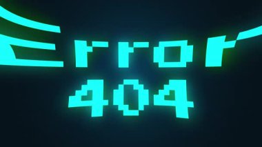 Server message Error 404 on a black background, 3d rendering. Computer generated text about the requested page was not found.
