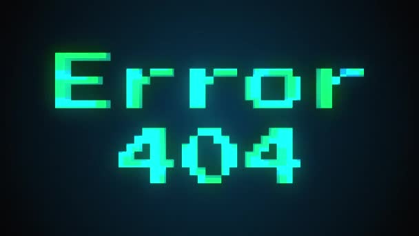 Mensaje del servidor Error 404 en un fondo negro, renderizado 3D. No se encontró texto generado por computadora sobre la página solicitada . — Vídeo de stock