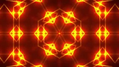 Soyut simetri kaleydoskop - fraktal ışıklar, 3d render zemin, bilgisayar arka plan oluşturma