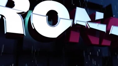 Bilgisayar, Coronavirus pankartı ile arka plan oluşturdu. Hacimli harflerin 3D yorumlanması. Koronavirüs salgını