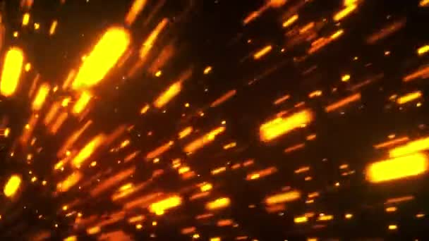 Vol rapide de braises dans l'espace sombre, arrière-plan de l'ordinateur de rendu 3d