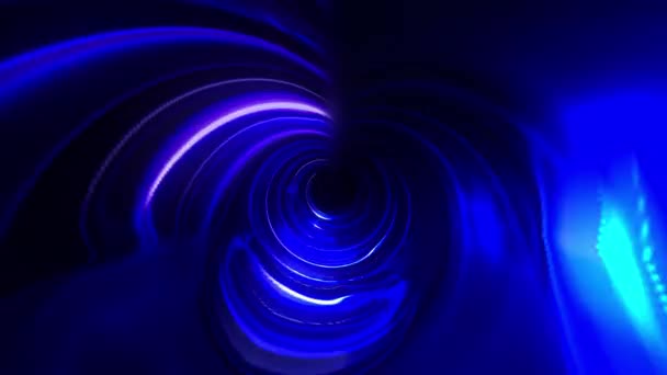 Glowing futuristic tunnel, computer generated. 3d rendering abstract background. Inside a rotating corridor — Stock Video
