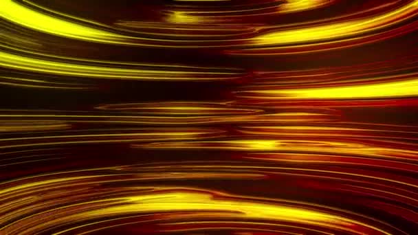 Horisontella flytande magiska linjer skimrar i en jämn böj. Abstrakt datorgenererad bakgrund, 3D-rendering — Stockvideo