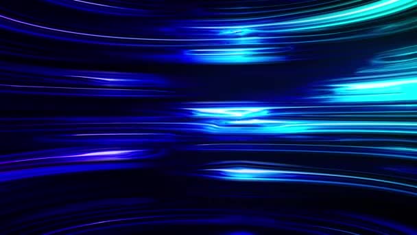 Horizontal liquid magic lines shimmer in a smooth bend. Abstract computer generated background, 3d rendering — Stock Video