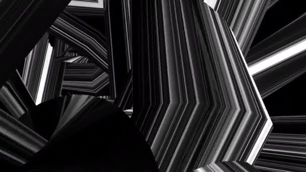 Zufällige fraktale Elemente, 3D-Darstellung. Computer generierte abstrakte verworrene Hintergründe — Stockvideo