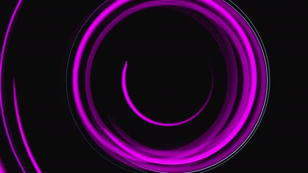 Abstraktní spirální rotující zářící čáry, pozadí generované počítačem, 3D vykreslování pozadí — Stock video