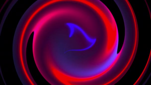 Computergegenereerde abstracte draai achtergrond. 3D rendering circulaire fusie van neon kleur lijnen. — Stockvideo