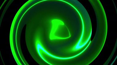 Bilgisayar soyut büküm arkaplanı oluşturdu. Neon renk çizgilerinin 3B dairesel birleşimi.