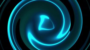 Bilgisayar soyut büküm arkaplanı oluşturdu. Neon renk çizgilerinin 3B dairesel birleşimi.