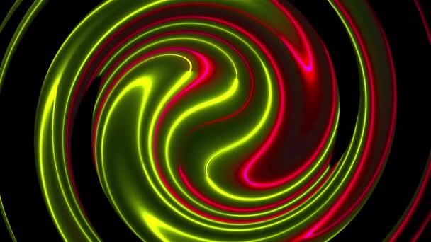 Computer erzeugten abstrakten Twist-Hintergrund. 3D-Rendering kreisförmige Verschmelzung von Neon-Farblinien. — Stockvideo