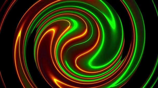 Computer erzeugten abstrakten Twist-Hintergrund. 3D-Rendering kreisförmige Verschmelzung von Neon-Farblinien. — Stockvideo