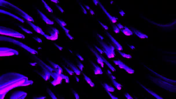 Viele abstrakte Kometen fallen mit hoher Geschwindigkeit, 3D-Darstellung. Virtueller Asteroidenregen, computergenerierter Hintergrund — Stockvideo