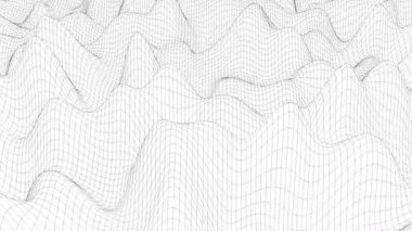 Bilgisayar kareli bir doku oluşturdu. Bir dalga retro arkaplanının 3 boyutlu canlandırması.