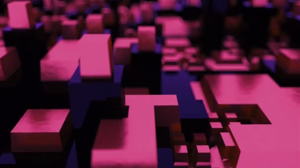 d rendu structure isométrique avec flou. Le concept de puce abstraite ou la ville futuriste. Fond abstrait généré par ordinateur 