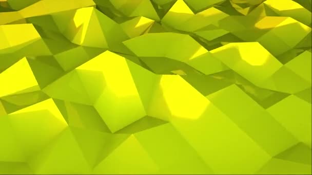 3D-weergave van driehoekig geometrische oppervlak. Computergeneratie abstracte lage poly golvende achtergrond. — Stockvideo