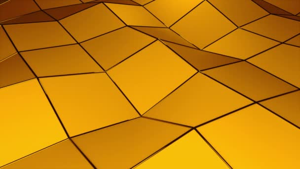 3D-Rendering dreieckige geometrische Oberfläche. Computer-Generation abstrakte Low-Poly-Wellenhintergrund. — Stockvideo