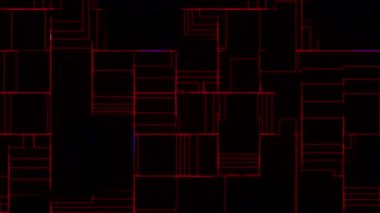 Bilgisayar ince çizgilerden farklı boyutlarda hücreler üretti. 3d soyut teknoloji arkaplanı oluşturuluyor