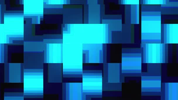 Fondo de tecnología abstracta generada por computadora. Representación 3D fusión de formas cuadradas en blanco y negro — Vídeo de stock