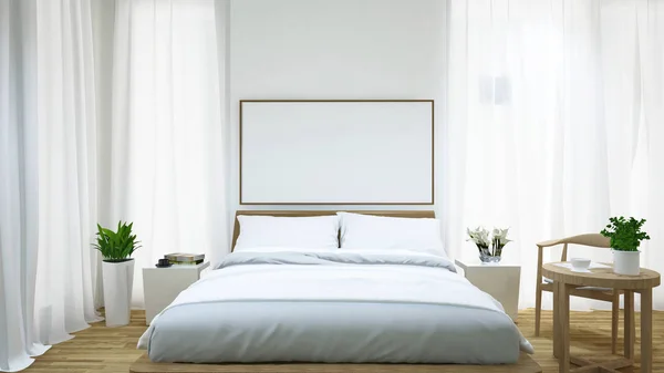 Yatak odası ve sehpa / 3d render