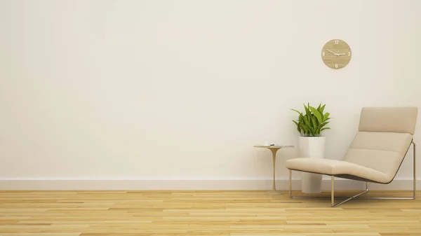 Kitaplık veya kahve dükkanı temiz oturma odasında tasarım - 3d render