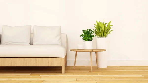 Oturma odası temiz tasarım-3d render