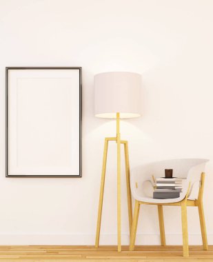  oturma odası veya kütüphane Oda - 3d render