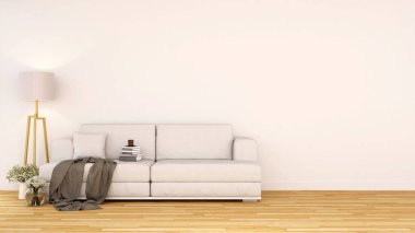 oturma odasında ya da Kütüphane alanı - 3d render