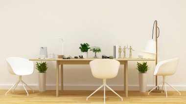 oyun salonu veya çalışma alanı temiz tasarım - 3d render