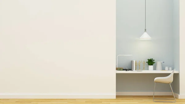 çalışma alanı pastel mavi tasarım - 3d render