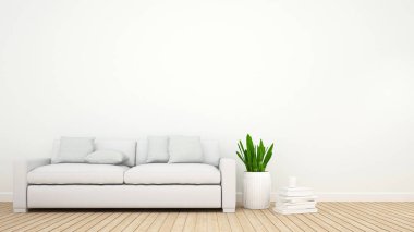 oturma odası veya kütüphane Oda - 3d render