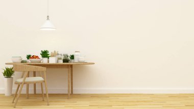 kiler ve yemek alanı - 3d render
