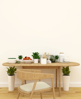 kiler alanında - 3d render mutfak seti