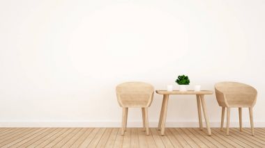 kafe ya da Restoran ahşap tasarım - 3d render