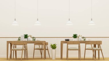 Restaurnat veya kahve dükkan - 3d render