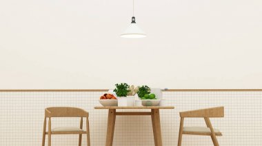 yemek alanı ve kiler - 3d render
