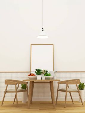 kiler alan ve yemek alanı - 3d render mutfak seti