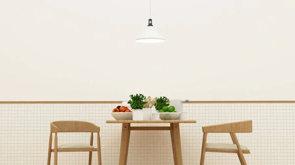 yemek alanı ve kiler - 3d render