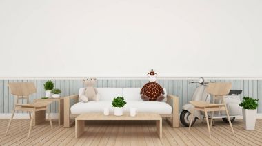 zürafa oyuncak ayı oyuncak bebek ve vintage motosiklet yaşam / daki bebekle