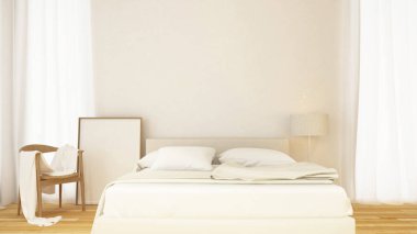 yatak odası temiz tasarım ve sanat - 3d işleme çerçeve