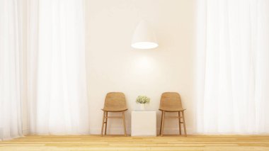 yaşam alanı içinde temiz oda en az tasarım - 3d render